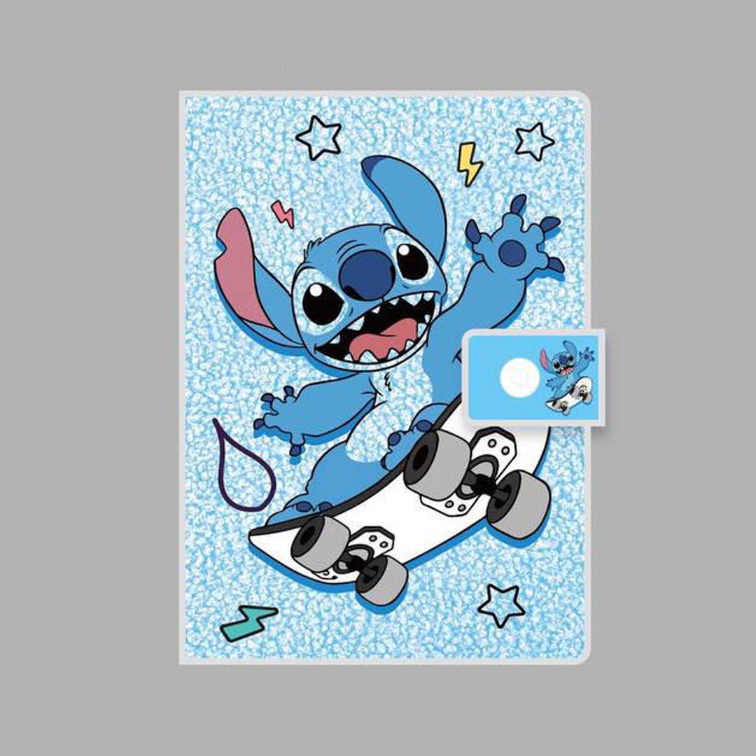 Stitch Skateboard glitter notebook