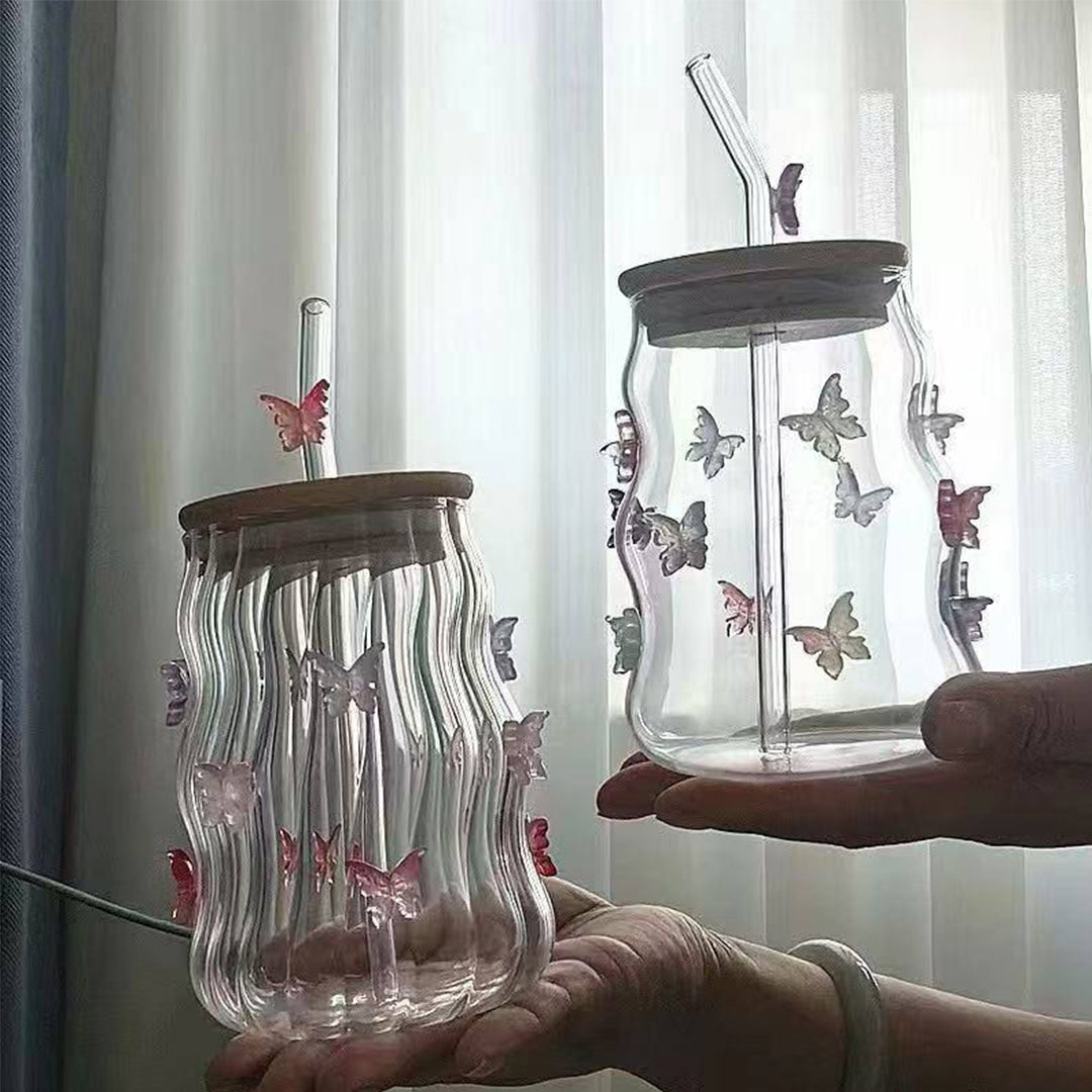 Ice coffee butterfly mug