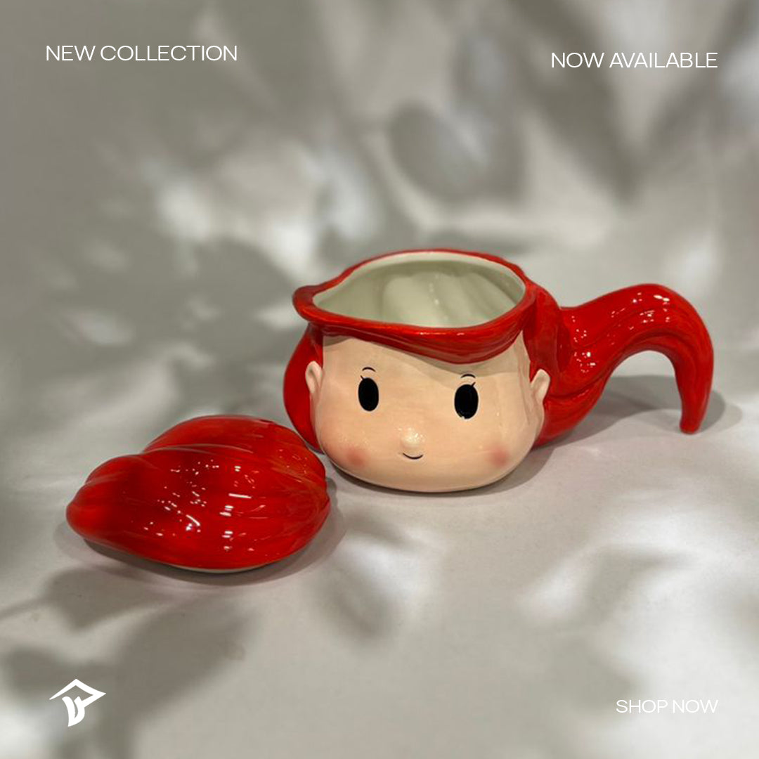 Ariel 3D Face Lidded Ceramic Mug