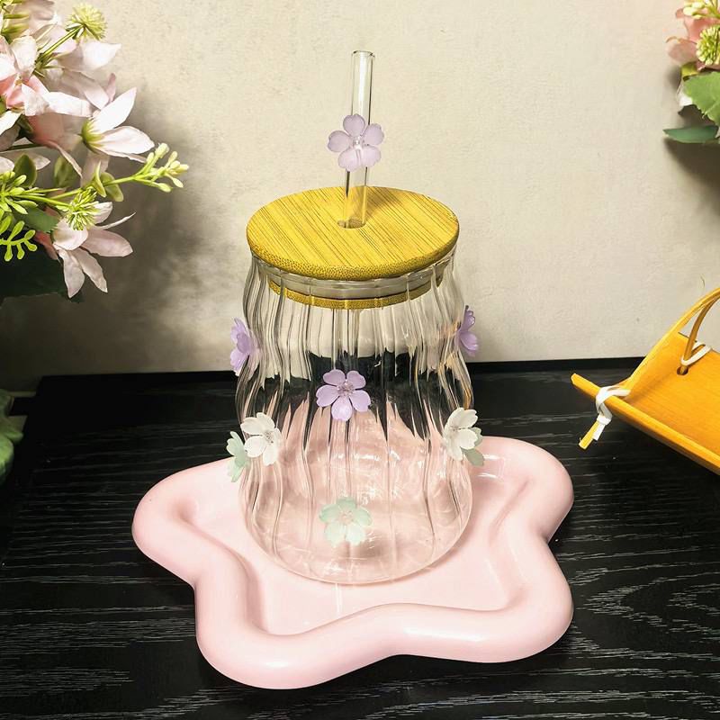 Flower ice coffee mug