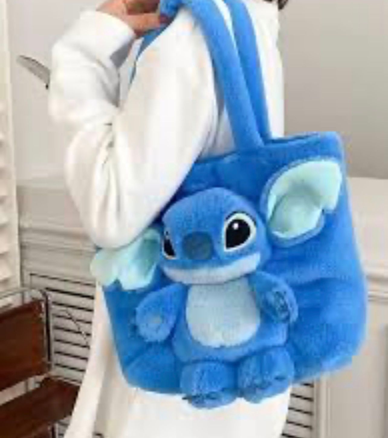 Stitch 3D Plush Tote Bag