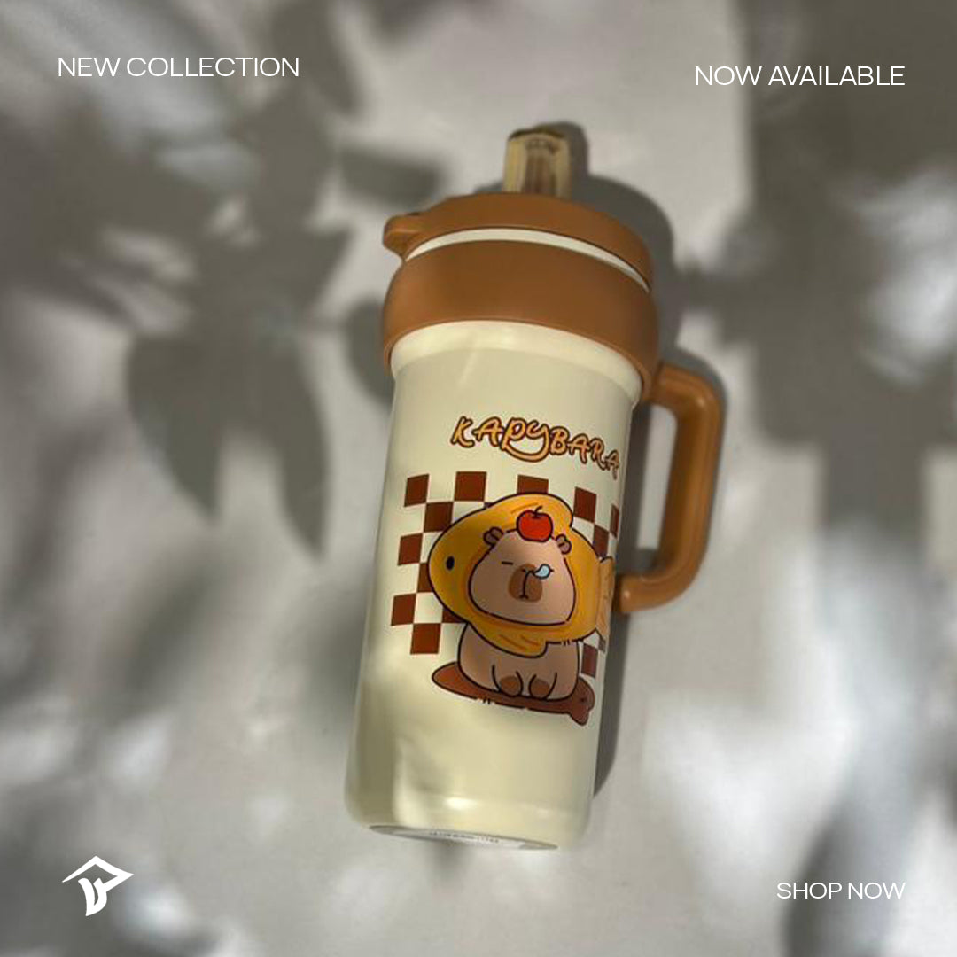 Thermal Mug with Handle & Straw