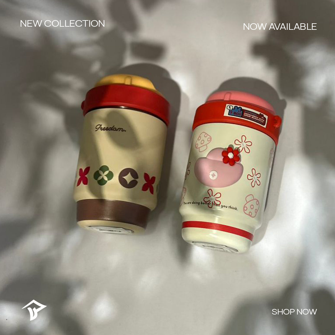 Freedom & Strawberry Thermal Can-Style Mug – Retro Floral Edition